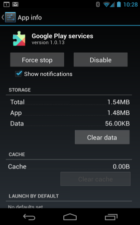 Сервисы Google Play — скриншот 2