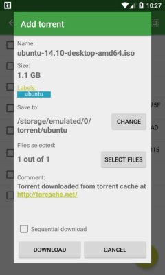 tTorrent — скриншот 4