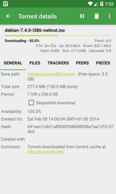 tTorrent — скриншот 5