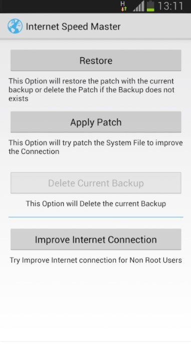 Apply Patch в Internet Speed Master на Андроид